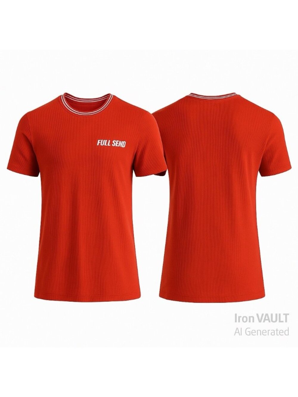 Full Send Nelk Boys Mens Medium Orange Waffle Knit T-Shirt Embroidered Logo NWT